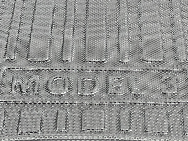 Tesla Model 3 small frunk måtte - beskyttelsesmåtte til alle slags vejr - stribe design - M3 2021 / 2022 / 2023