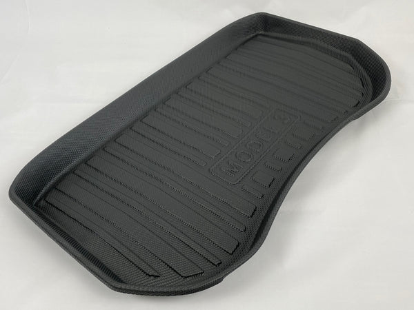 Tesla Model 3 small frunk måtte - beskyttelsesmåtte til alle slags vejr - stribe design - M3 2021 / 2022 / 2023