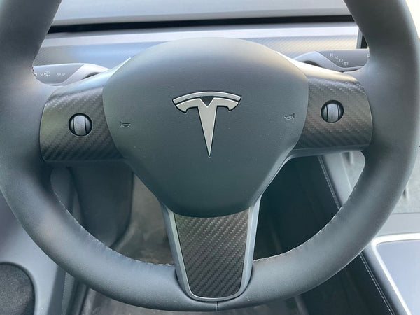 Tesla Model 3 og Y - Real Carbon Rat Cover - 3-delt sæt