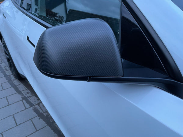 Tesla Model 3 Ægte carbon spejlbetræk - mat